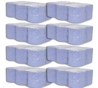 Blue Roll 2 Ply - Centre Feed Paper Towel Roll | 48 Pack | Strong, Absorbent Cleaning Roll for Kitchen, Industrial & Commercial Use | Embossed Wipe