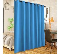 Blue Room Divider CurtainTotal Privacy Blackout Thermal Insulated & Noise Reducing for Sliding Doors Ideal for Bedrooms & Shared Offices 1 Panel W 15 x L 8 ft