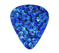 Blue Rose 12-Pack Guitar Picks Set â€“ Unique Single-Sided Printed Picks With Abs Material For Acoustic, Electric Guitars & Ukuleles