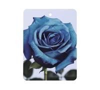 Blue Rose Blooms Car Air Freshener Hanging, Long Lasting Scented Car Aromatherapy Tablets, Square Fragrance Scented Cards for Vehicles, Bedroom, Wardrobe White-style