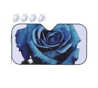 Blue Rose Blooms Car Windshield Sun Shade Foldable Car Front Window Sunshade for Sun, Heat and UV Rays, Auto Sun Blocker Visor Protector for Cars, SUVs Small