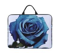Blue Rose Blooms Laptop Case Sleeve 14 inch Shockproof Protective Notebook Case Travel Laptop Bag with Handle Waterproof Computer Cover Briefcase Handbags for Men Women