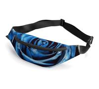 Blue Rose Fanny Packs with Zipper, Personalized Waist Bags with Multiple Pockets, Adjustable Sling Bag for Travel, Waterproof Belt Bag, Crossbody Bags for Unisex