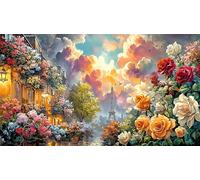 Blue-Rose-in-Cosmic-Sky Adult Jigsaws 1000Pc Educational Game Decompression Fun Present & Activity for Home for Adults and Kids Age 12 Years + Beautiful Decoration Puzzle 70x50/1000pcs