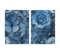 Blue Rose Leather Passport Holder Covers Case Minimalist Passport Sleeve Travel Wallet Passport Book Holders for Women Men, style, 20.3x13.8cm