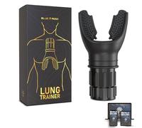 Blue Rose Lung Trainer with Adjustable Resistance Breathing Exerciser & Lung Cleanse Device for Enhanced Lung Capacity, Fitness & Respiratory Health - Includes Free eBook (Black)