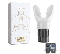 Blue Rose Lung Trainer with Adjustable Resistance Breathing Exerciser & Lung Cleanse Device for Enhanced Lung Capacity, Fitness & Respiratory Health - Includes Free eBook (White)