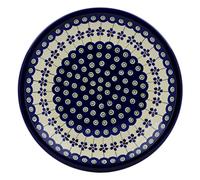 Blue Rose Polish Pottery Flowering Peacock Small Dinner Plate
