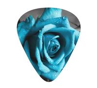Blue Rose Printed Guitar Picks 12-Piece Set - Comfortable, Versatile Plectrum for All Guitar Styles & Players