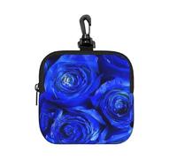 Blue Rose, Square Zipper Storage Bag, Neoprene Coin Purse, Small Wallets, Change Pouch, Change Purse