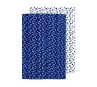 Premier Housewares Rose Tea Towels - Set of 2, Blue