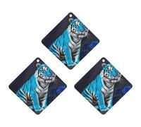 Blue Rose Tiger Car Air Freshener, 3 Pcs Rhombus Hanging Air Freshener Cards, Long Lasting Fragrance Scented Cards for Car, Home, Office Gray-style