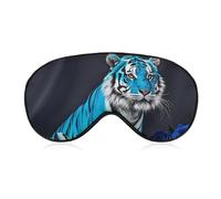 Blue Rose Tiger Sleep Mask with Adjustable Strap, Breathable Sleep Masks for Women Men, Soft Eye Mask for Side Sleepers, Travel, Office Nap, Airplane & Blocking Light
