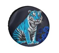 Blue Rose Tiger Spare Tire Cover, 32inch Oxford Wheel Protector Travel Accessories, Waterproof Dustproof Wheel Tire Covers for RV Jeep SUV Camper Truck