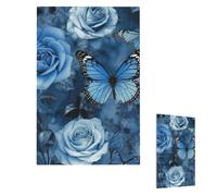 Blue Rose Wall Plate Cover Modern Decorative 1 Gang Light Switch Cover Unbreakable Receptacle Outlet Covers For Living Room Bedroom Home Decor Single Blank