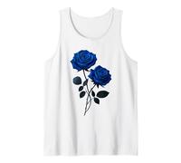 Blue Roses Flower Couple Gothic Fantasy Floral Aesthetic Art Tank Top