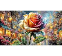 Blue-Roses-in-a-Dreamy-Field Jigsaw Puzzle 1000 Pieces Recycled Paper Educational Games Great Gift Idea for Adults and Kids Age 12 Years Up Beautiful Decoration Puzzle 70x50/1000pcs