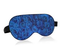 Blue Roses Print Breathable Sleeping Eyes Mask, Valentine's Day Cool Feeling Eye Sleep Cover for Summer Rest, Elastic Contoured Blindfold for Women & Men Travel