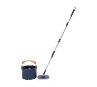 Blue Rotating Mop with Innovative Water Separation System for Household Floor Cleaning Square Plus Triangle Mop Heads for Effective Dirt Removal
