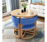 Blue Round Dining Table and Chair Set Compact Office Negotiation Table with Chairs Ideal for Home Balcony Living Room and Leisure AreasStylish and Functional