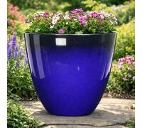 Gr8 Garden Large Blue Glazed Effect Plant Pot