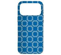 Blue Round Hexagon Ring Circle Modern Geometric Pattern Case for iPhone 17 Pro Max