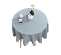 Blue Round Tablecloth, Cotton-Linen Blend, Solid Color, Diameter 100 cm, Perfect for Home Décor, Fits Tables 90-180 cm, Stylish and Table Cover.