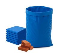 Blue Rubble Sacks Heavy Duty 8 Pack High Visibility | Extra Strong Builders Bags 70L | Weather Resistant Garden Waste Bags for Commercial Construction Site Use, 100μm, Up to 30kg - Abacus Range