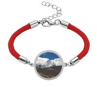 Blue ry Science Nature Scenery Lucky Red String Bracelet Rope Bracelet Handmade