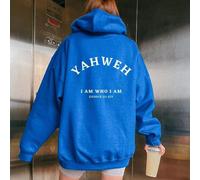 (blue, S) Men's Christian YAHWEH Hoodies Jesus Hombre Fashion Popular Streetwear Letter Slogan Printed Hoodies & Sweatshirts Men's