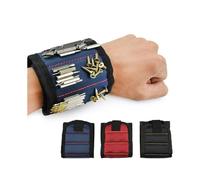 (Blue, S) Strong Magnetic Wristband Adjustable Tool for Screws Nails Nuts Bolts Drill Bits Tool Kit
