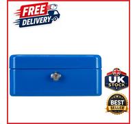 Blue Safety Deposit Box with Key Lock Removable Insert 16x20x9cm