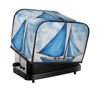 Blue Sailboat Print 4-Slice Toaster Cover Kitchen Accessory Appliance Protector Daily Use Waterproof