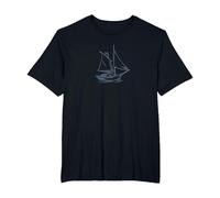 Blue Sailboat Sailing Sailing Yacht Design T-Shirt, Men's Big and Tall, Black, 3X Tall