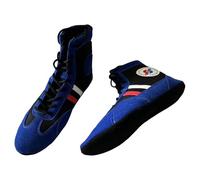 Blue Sambo Shoes Soft Sole Indoor Judo shoes Lightweight freestyle Wrestling Shoes,Squat Shoes,Adults Teens kids Sambo Shoes,MMA Kick Boxing Pro Fighting Boots Unisex,Training Workout Shoes,30-46 EU