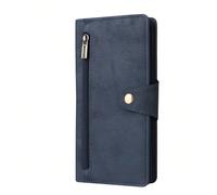 (blue, Samsung A91/M80S/S10 LITE) Suitable for Samsung S23 mobile phone case rivet buckle card wallet leather case S22 fantasy nine-carat zipper anti-fall protective cover