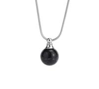 Blue Sand Crystal Necklace with Silver Chain,Essential Oils Diffuser Necklaces for Women Fshion Small Ball Pendant Chork Amulet Jewelry Gifts for Girls Birthday Christmas Blue Sand