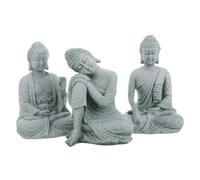 Blue Sandstone Buddha Sitting Ornament Chinese Buddha Decor Home Decoration Mini Buddha Statue for Fish Tank Decor