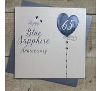 Blue Sapphire 65th Wedding Anniversary Card