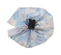 Blue Satin Pearl Ponytail Claw Clip, Modern Chinese Style Hair Accessory | Precise Teeth Provide Secure Hold without Marks, Flexible Metal Structure, Widened Curve, Matte Gradient Finish for Travel