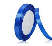 Blue Satin Ribbon 10mm x 22 Meters, Solid Colour Fabric Ribbon for Gift Wrapping, Crafting, Balloon, Sewing Project, Hair Bows, Bridal Bouquet, Wedding Favours Decoration