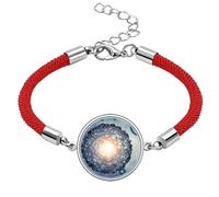Blue Science Cells Microcosc Pattern Lucky Red String Bracelet Rope Bracelet Handmade