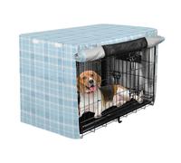 Blue Scottish Plaid Crate Covers for Dogs Pet Wire Cage Cover Dog Crate Protector Blue 48 Inch