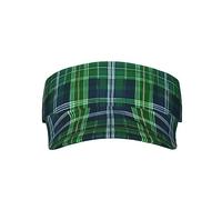 Blue Scottish Tartan Adjustable Polyester Sports Visor Cap for Women and Men - Ideal for Running,Tennis, and All Seasons, Black, One size