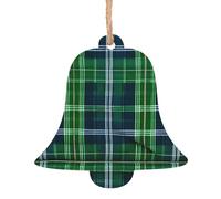 Blue Scottish Tartan Christmas Wooden Ornaments - Exquisite Hanging Decorations for A Festive Touch