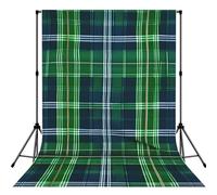 Blue Scottish Tartan Print 5×7ft Photo Backdrop, Seamless Background Cloth for Studio and Portrait Photography(No Stand)