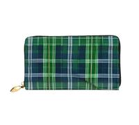 Blue Scottish Tartan Print Cellphone Credit Card Money Holder Wallet Leather Women Card Wallet Zipper Pocket, Black, One Size, Black, One Size