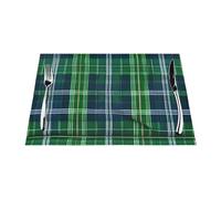 Blue Scottish Tartan Print Placemats,Washable PVC Kitchen Table Mats,Heat Resistanted Place Mats,Easy to Clean.