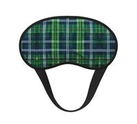Blue Scottish Tartan Print Sleep Mask for Side Sleepers Cute Blackout Eye Mask Shades Cover for Home or Travel
