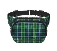 Blue Scottish Tartan print Womens Fanny Pack Everyday Hip Pouch Waist Bag for Travel Outdoor Running Hunting for Adult, Black, One Size